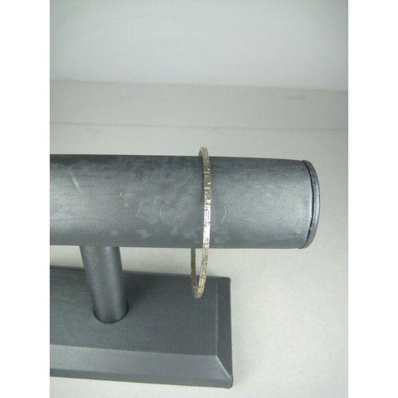 Vintage Sterling Silver Bangle Bracelet TH 8B Mexico Taxco 925 Greek Key - Picture 6 of 6